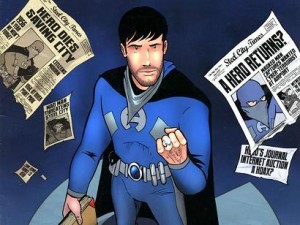 Image copyright Platinum Studios, presumably. But in really tiny print on an interior page of one of those newspapers, there's a picture of DJ at the TV show launch party, looking happy with the outcome and payout. Who says there's no happy endings?