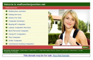 Now that's a damn shame. Also, does that woman know that she's the poster girl for expired domains?