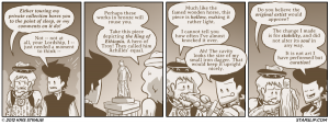I was so focused on the excellent pun in today's strip title, I completely missed Kris Straub dancing around the name of the king in panel 2. Well played, Mr Straub, well played indeed.